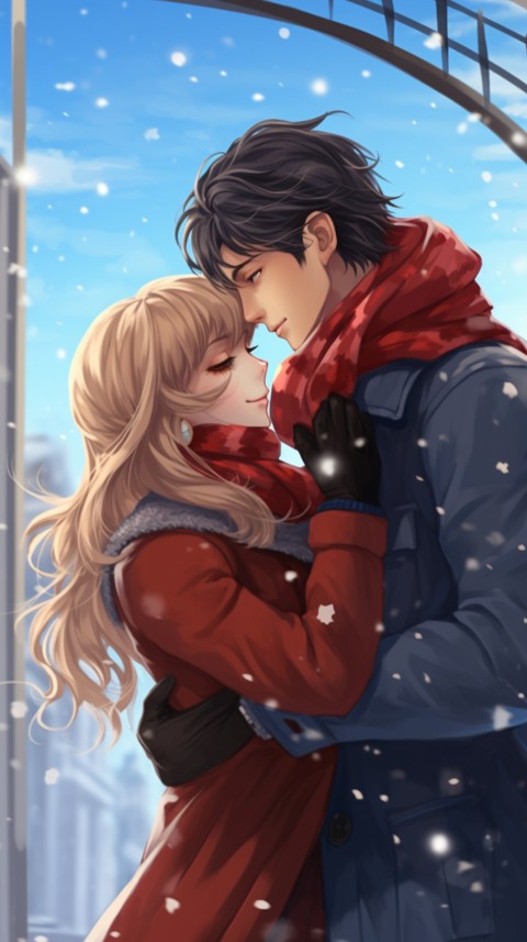 Cute Anime Couple Snowing Aesthetic (11)
