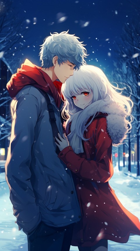 Cute Anime Couple Snowing Aesthetic (19)