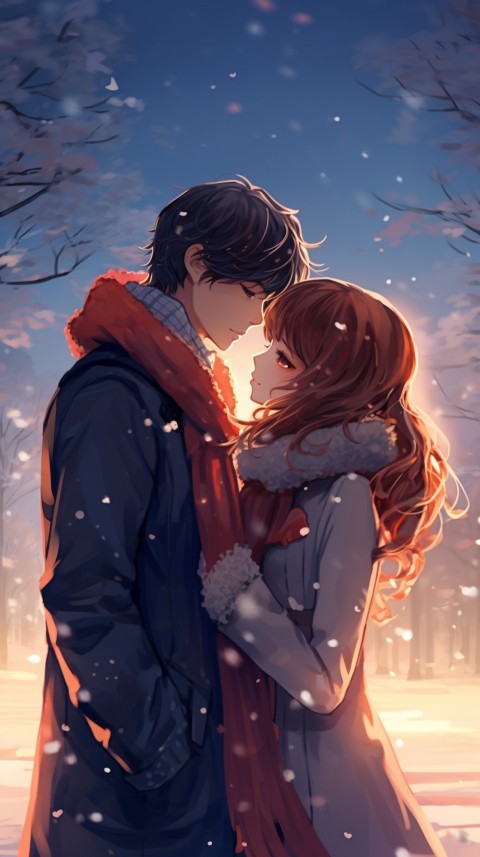 Cute Anime Couple Snowing Aesthetic (12)