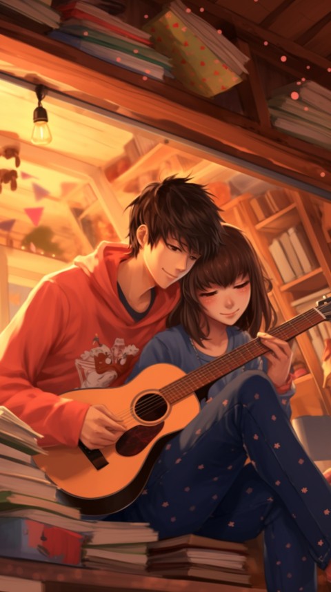 Cute Anime Couple With Book Aesthetic (25)