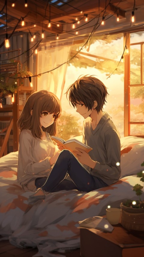 Cute Anime Couple With Book Aesthetic (26)