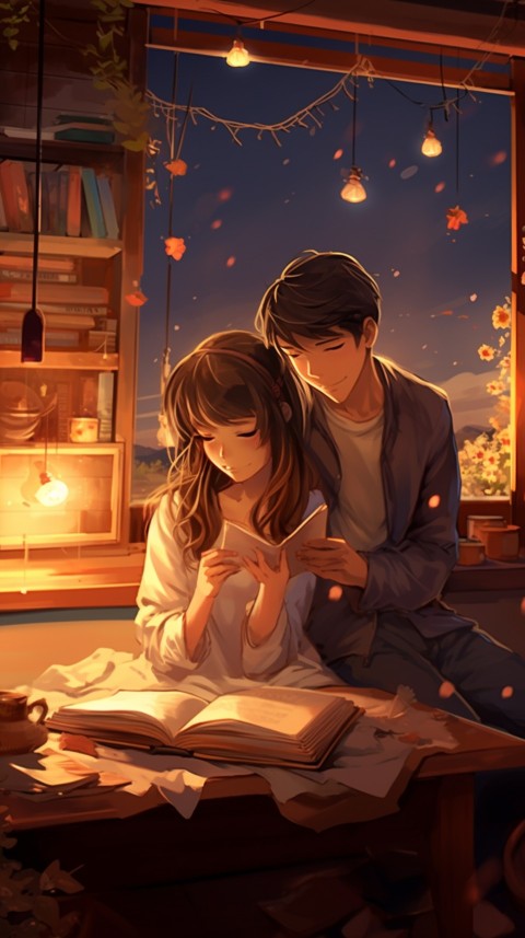 Cute Anime Couple With Book Aesthetic (33)