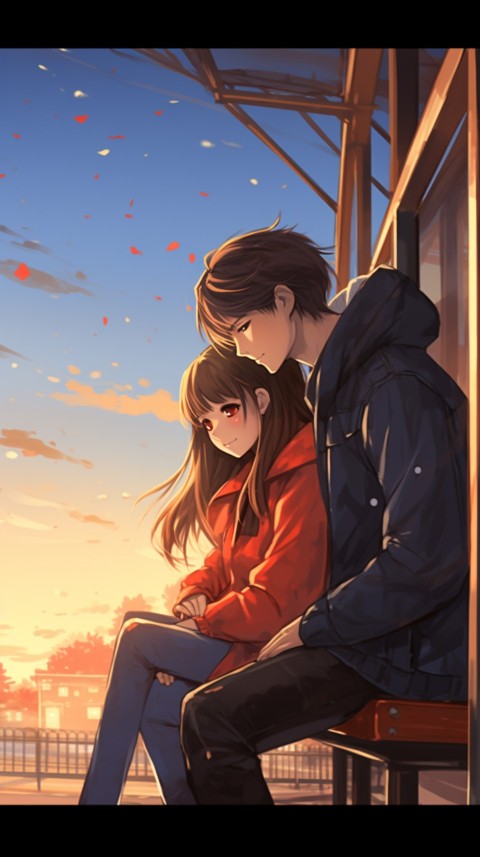 Cute Romantic  School Anime Couple Aesthetic (18)