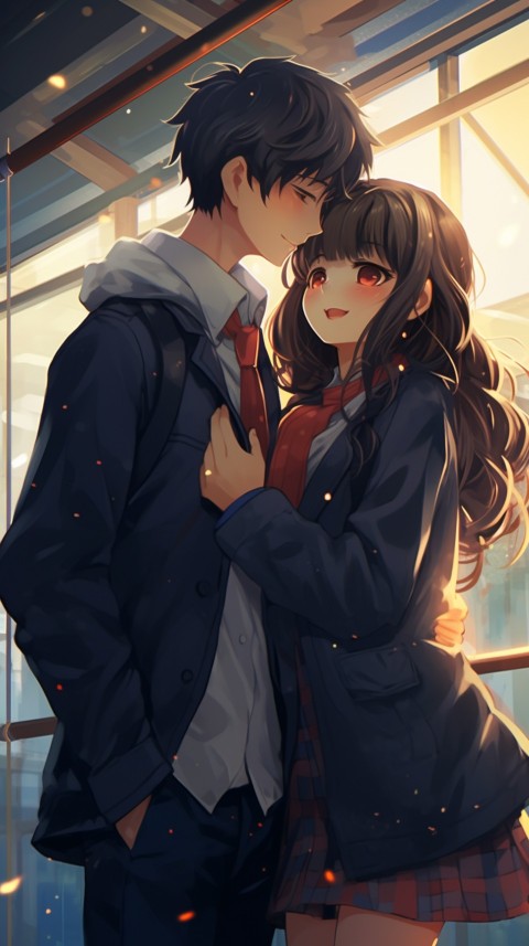 Cute Romantic  School Anime Couple Aesthetic (12)