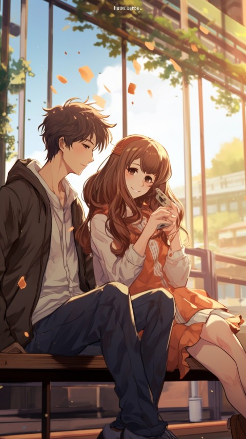 Cute Romantic  School Anime Couple Aesthetic (13)