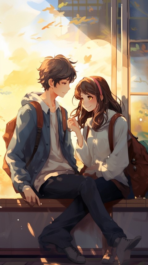 Cute Romantic  School Anime Couple Aesthetic (15)