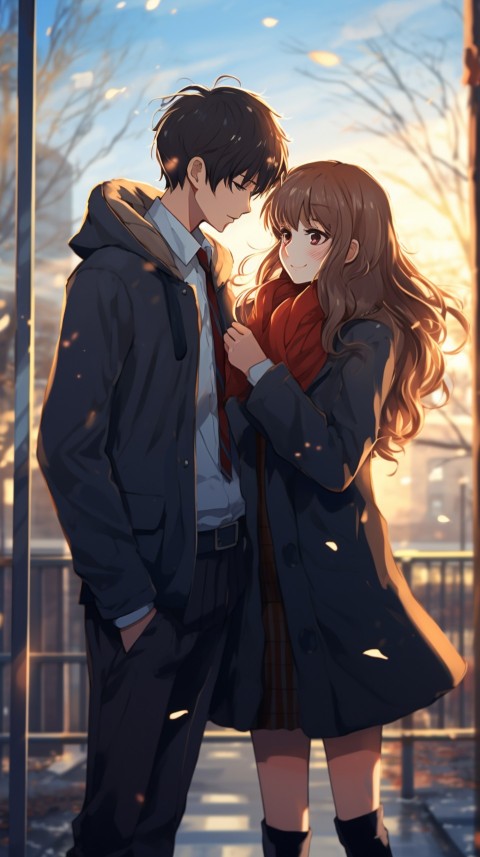 Cute Romantic  School Anime Couple Aesthetic (63)