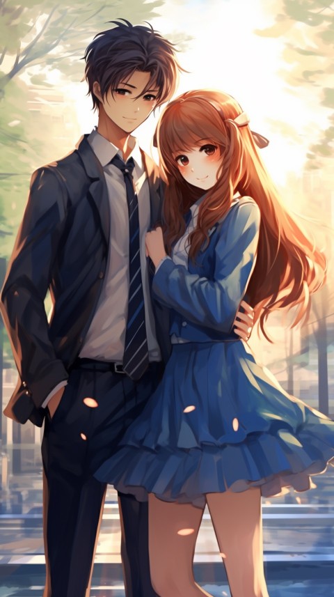 Cute Romantic  School Anime Couple Aesthetic (70)
