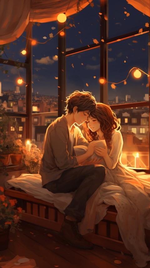 Cute Romantic Anime Couple in Room Aesthetic Feelings (16)