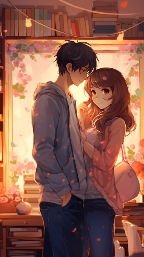 Cute Romantic Anime Couple in Room Aesthetic Feelings (8)