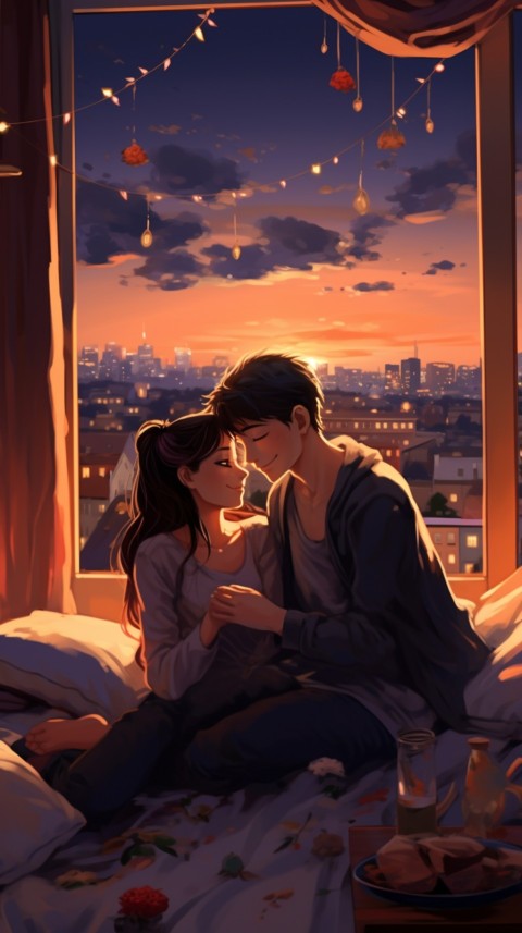 Cute Romantic Anime Couple in Room Aesthetic Feelings (6)