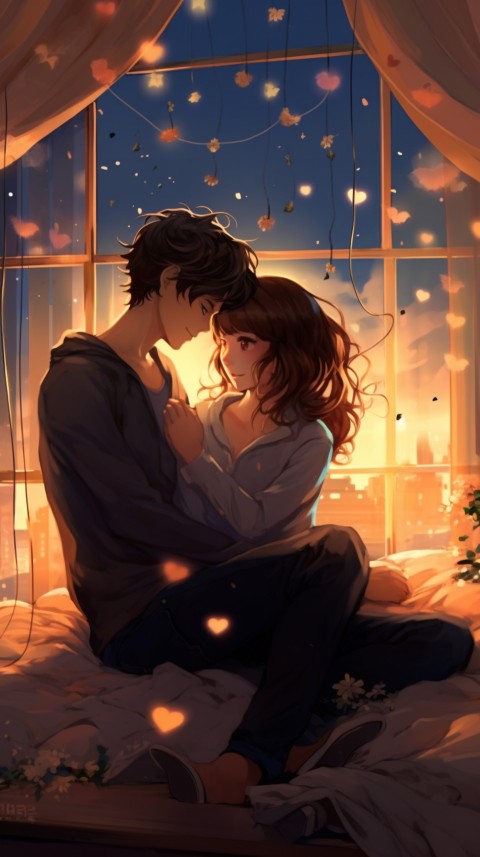 Cute Romantic Anime Couple in Room Aesthetic Feelings (4)