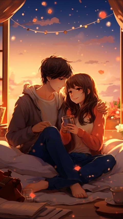 Cute Romantic Anime Couple in Room Aesthetic Feelings (24)