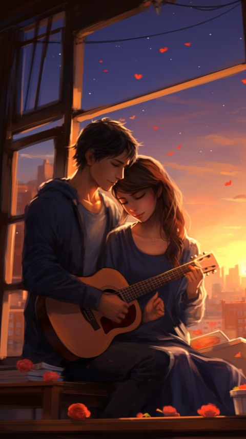 Cute Romantic Anime Couple in Room Aesthetic Feelings (27)