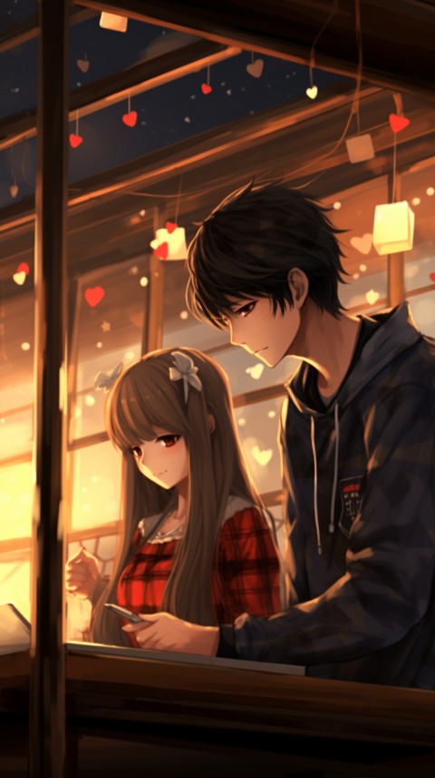 Cute Romantic Anime Couple in Room Aesthetic Feelings (37)
