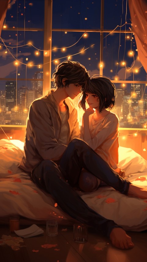 Cute Romantic Anime Couple in Room Aesthetic Feelings (26)