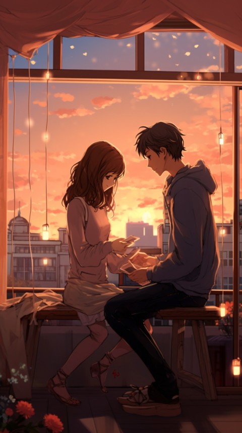 Cute Romantic Anime Couple in Room Aesthetic Feelings (57)
