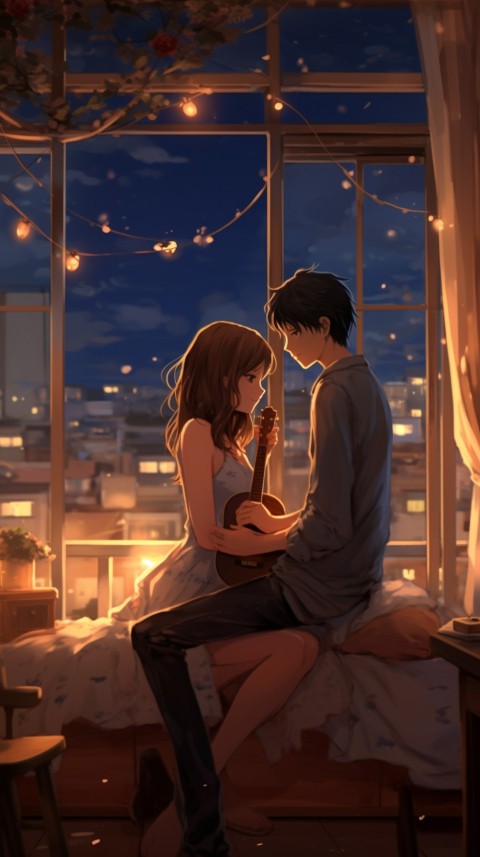 Cute Romantic Anime Couple in Room Aesthetic Feelings (47)