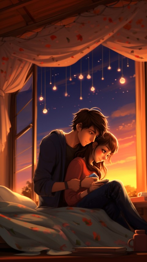 Cute Romantic Anime Couple in Room Aesthetic Feelings (78)