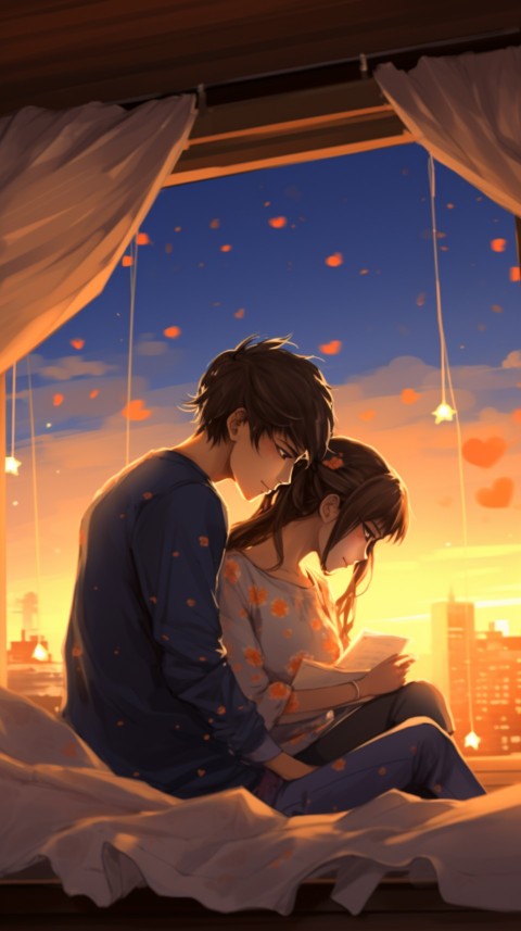 Cute Romantic Anime Couple in Room Aesthetic Feelings (61)