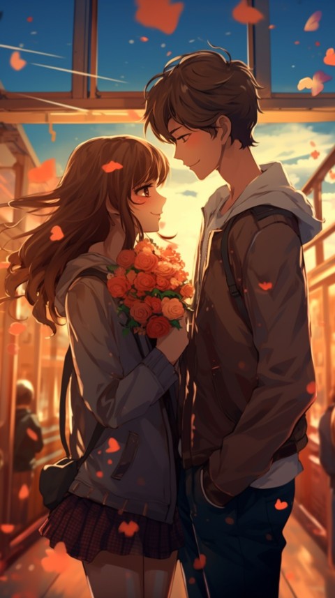 Cute Romantic Anime Couple in Room Aesthetic Feelings (67)