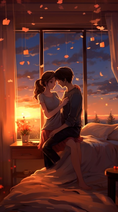 Cute Romantic Anime Couple in Room Aesthetic Feelings (80)