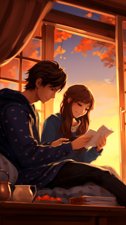 Cute Romantic Anime Couple in Room Aesthetic Feelings (85)