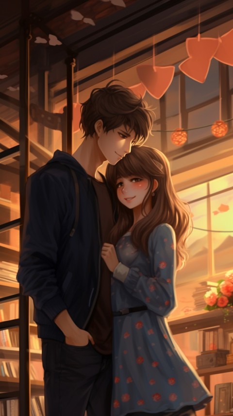 Cute Romantic Anime Couple in Room Aesthetic Feelings (99)
