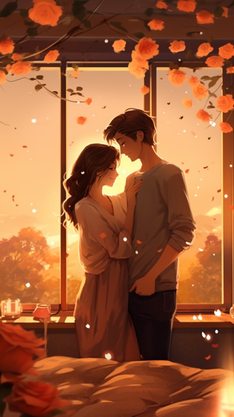 Cute Romantic Anime Couple in Room Aesthetic Feelings (86)