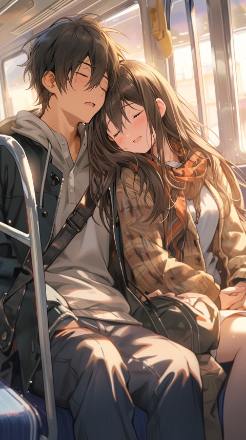 Love Anime Couple On Bus Aesthetic  (1)