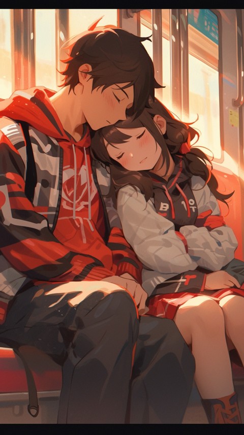 Love Anime Couple On Bus Aesthetic  (5)