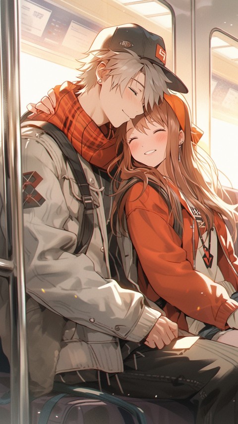Love Anime Couple On Bus Aesthetic  (8)