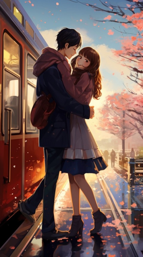 Romantic Cute Anime Couple Train Japan location (33)