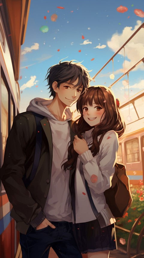 Romantic Cute Anime Couple Train Japan location (26)