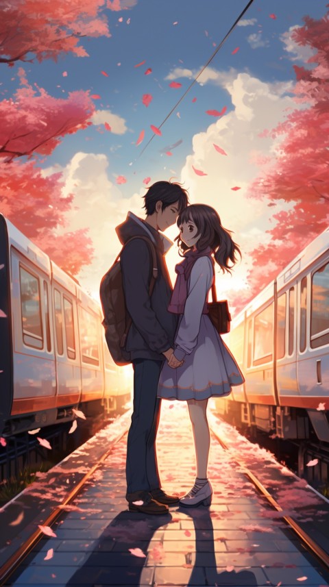 Romantic Cute Anime Couple Train Japan location (27)