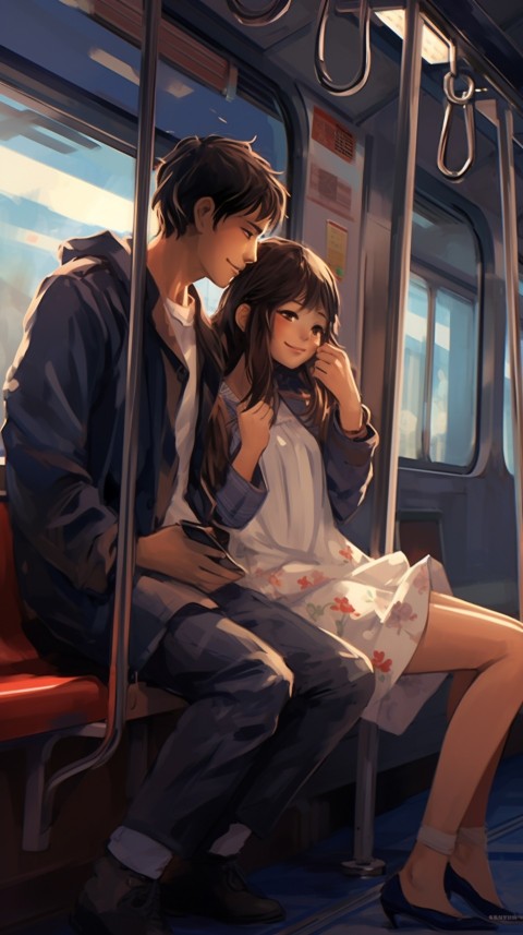 Romantic Cute Anime Couple Train Japan location (43)