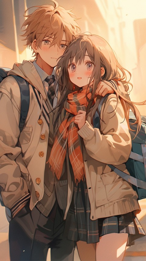 School Anime Couple Aesthetic Romantic Love Rose Flower (16)
