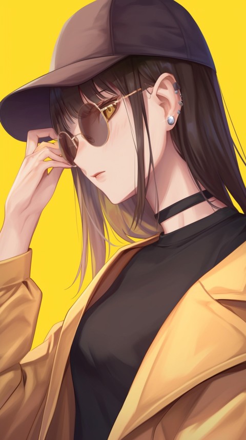 Cute Anime Girl Wearing Sunglasses Aesthetic (7)