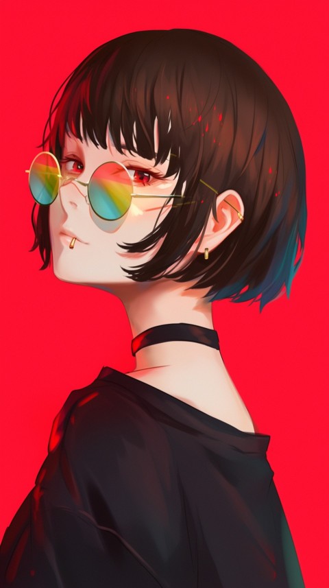 Cute Anime Girl Wearing Sunglasses Aesthetic (2)