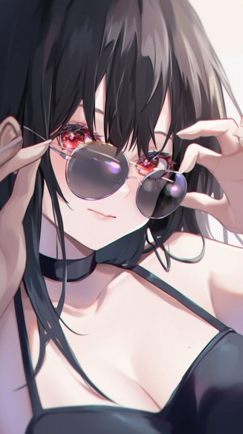 Cute Anime Girl Wearing Sunglasses Aesthetic (5)