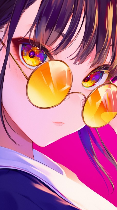 Cute Anime Girl Wearing Sunglasses Aesthetic (22)