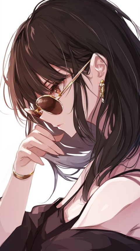 Cute Anime Girl Wearing Sunglasses Aesthetic (25)