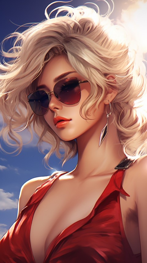 Cute Anime Girl Wearing Sunglasses Aesthetic (116)