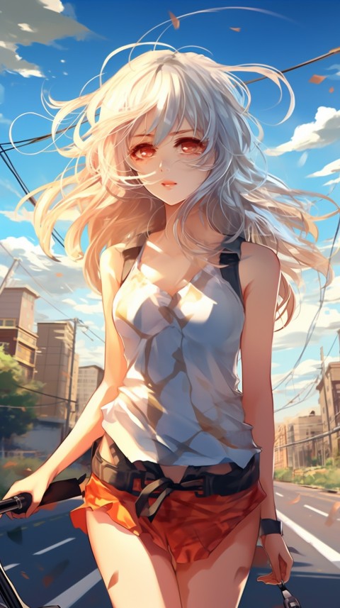 Cute Anime Girl Wearing Sunglasses Aesthetic (122)