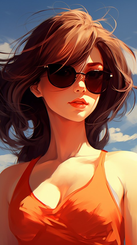 Sunglasses Anime Girl Aesthetic (6)