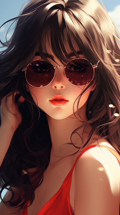 Sunglasses Anime Girl Aesthetic (33)