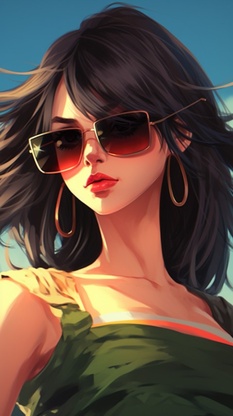 Sunglasses Anime Girl Aesthetic (42)