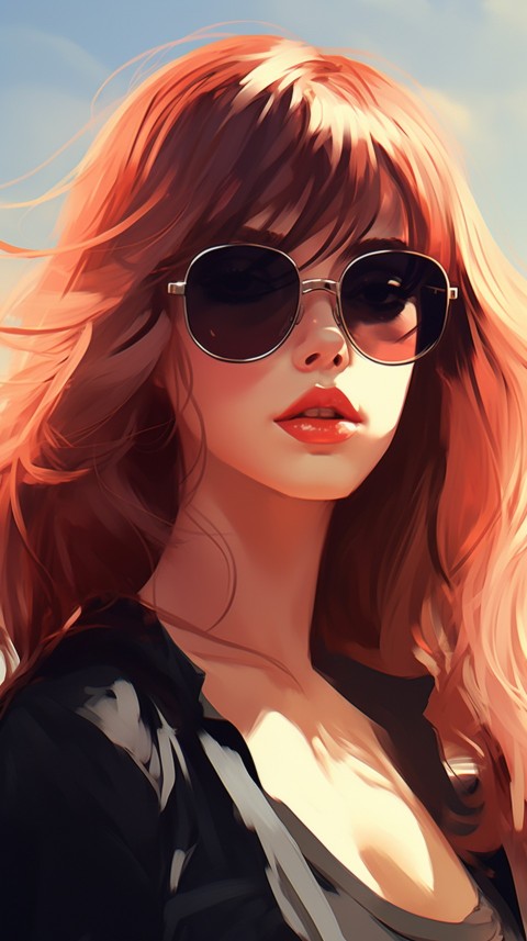 Sunglasses Anime Girl Aesthetic (59)