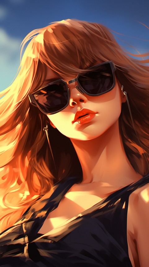 Sunglasses Anime Girl Aesthetic (46)