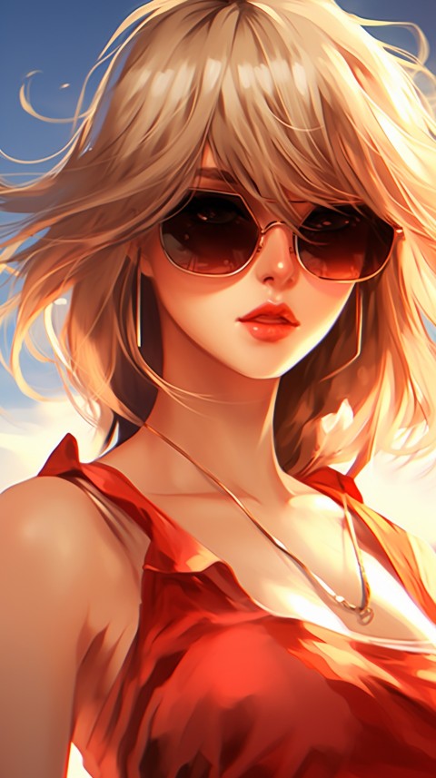 Sunglasses Anime Girl Aesthetic (50)